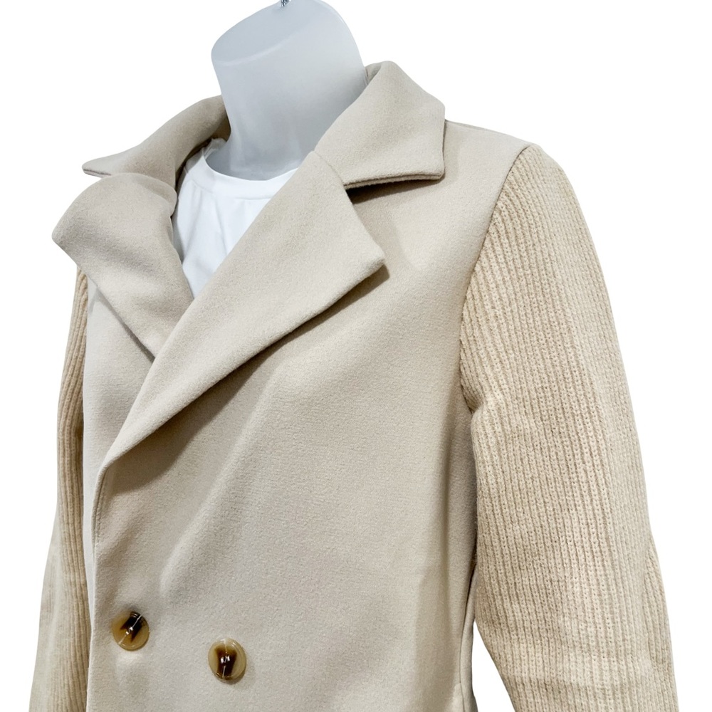 Source Unknown Beige Double-Breasted Jacket NWT - image 2